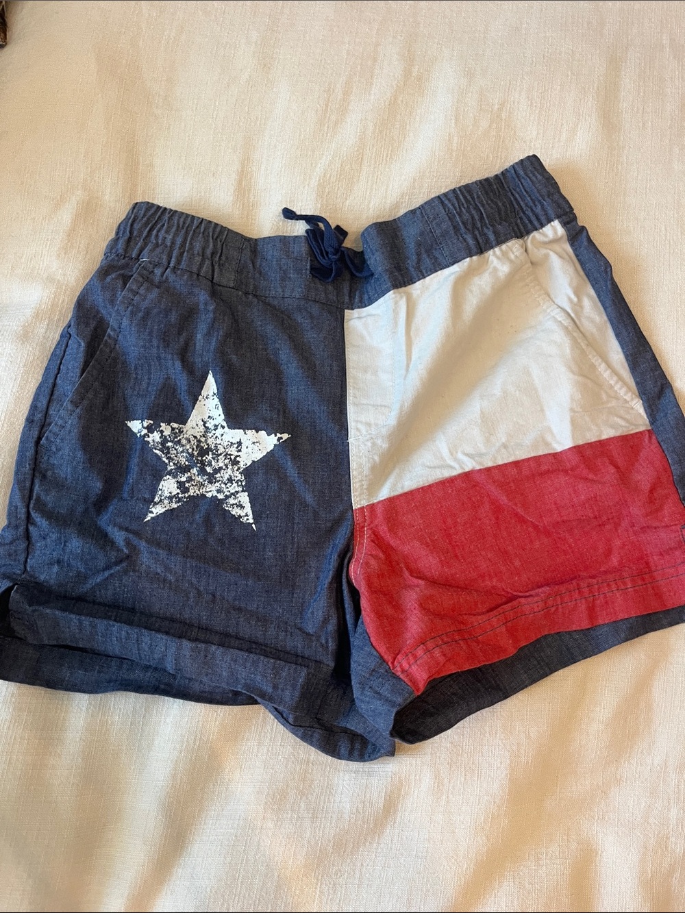 Women’s Navy, White & Red Texas Flag Shorts